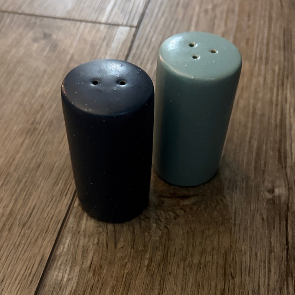 Blue and Green Ceramic Salt and Pepper Shakers
